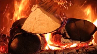 Best Fireplace video with Soft Rain & Thunder  10 HOURS