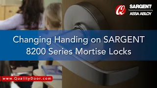 How to Changing Functions on SARGENT 8200 Series Mortise Locks