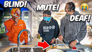 DEAF, BLIND & MUTE🎄 COOKING CHALLENGE  FT. @dejuanemccoy5771 @AngelaKanan