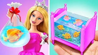 Barbie Miniature Aquarium 🐟*How to Build AMAZING Pink Barbie Dream House*