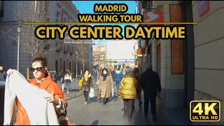 Spain Central Madrid 2022 - Daytime Winter Walking Tour - Sol &Museo del Prado [4K ULTRA HD 60FPS]