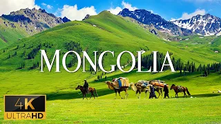 FLYING OVER MONGOLIA (4K Video UHD) - Relaxing Music With Beautiful Nature Film For Stress Relief