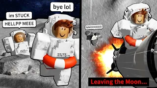 I troll Roblox noobs by trapping them on the moon