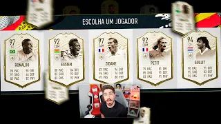 EA MANDOU 5 ICONS! NA RETA FINAL DO FUT DRAFT DO FIFA 20! (ALELUIA)