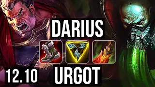 DARIUS vs URGOT (TOP) | 3.6M mastery, 1600+ games, 6 solo kills, Dominating | EUW Master | 12.10