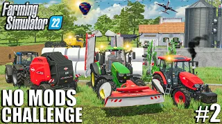 My First Silage PRODUCTION with NEW EQUIPMENT | NO MODS Challenge | Episode 2 | Farming Simulator 22