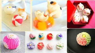 traditional Japanese candies and sweets|Japanese Wagashi Confections| Japanese sweets/ Mochi Cake