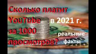 Сколько платит Ютуб за 1000 просмотров в 2021? Как заработать в интернете??