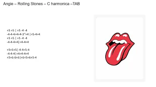 practice: Angie – Rolling Stones – C harmonica –TAB