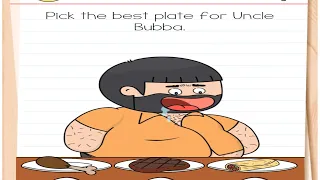 Brain test 4 level 1 Pick the best plate for Uncle Bubba walkthrough solution