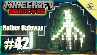 Building the Nether Gateway | Ocean Monument pt. 4 | Hardcore Minecraft ep. 42