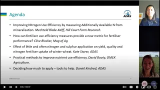 "Precision nutrition – strategies to improve nutrient use efficiency" ADAS webinar for Agritech Week