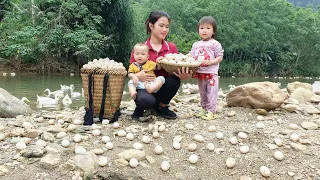 Harvesting Duck Eggs Goes to the Market to sell - Cooking with Two Children | Trieu Thi Thuy