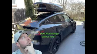 Model Y Range Test with Thule Motion XT XL Roof Carrier