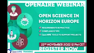 Webinar - Horizon Europe Open Science requirements in practice