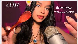 ASMR~ Eating Your Negative Energy w/ Wooden Spoon+ Lots of Mouth Sounds