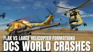 Ridiculous Helicopter Formations VS Heavy Flak & AAA! V44 | DCS World 2.7 Modern Flight Sim Crashes