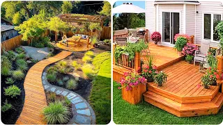 50 Amazing Backyards Deck ideas || beautiful and wooden pallet garden ideas