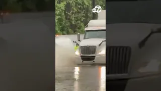 Big rig swept away by Texas floodwaters