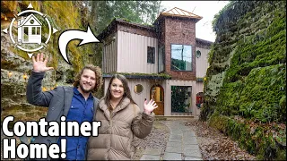 Family builds stunning Container Home between two cliffs!