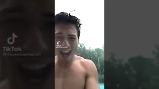 MAN GETS STRUCK BY LIGHTNING AS HE JUMPS IN POOL!!! #shorts