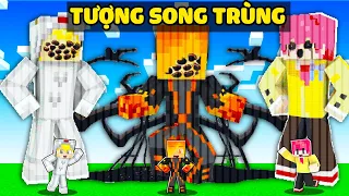 Thử Thách Xây Tượng Bạn Bè Song Trùng Sinh Tố Trong Minecraft | Sinh Tố Song Trùng Tập 4