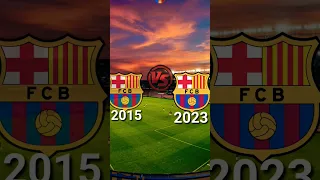 Barcelona 2015 VS Barcelona 2023  (Messi, Neymar, Suarez, Lewandowski) 🔥💪 #shorts