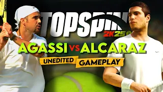 TopSpin 2K25 FULL MATCH PS5 gameplay - Andre Agassi vs Carlos Alcaraz at Roland-Garros