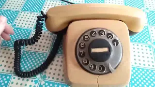 Старый дисковый телефон. Old 40 Year Old Bulgarian Dialer Phone