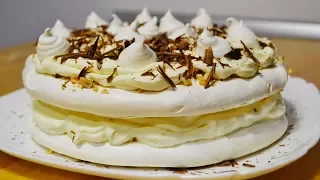Торт Безе с Кремом "Пломбир" (Швейцарская меренга) Cake with Merenga and Cream Plombir