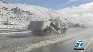 Heavy snow, ice shuts down 5 Freeway through Grapevine