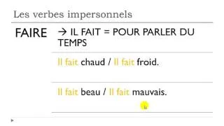 Learn French Today # The impersonal verbs