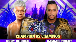 Cody Rhodes vs Damian Priest (Champion vs Champion) Full Match WWE Clash At The Castle 2024