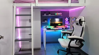 DIY | BUDGET LOFT BED WITH GAMING ROOM SETUP |  How to build it easy | Space saving room