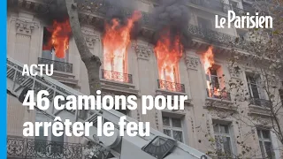 Les pompiers de Paris éteignent un impressionnant incendie près de l'Opéra Garnier