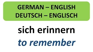 DEUTSCH - ENGLISCH "sich erinnern" "remember" - Learn German - useful sentences - nützliche Sätze