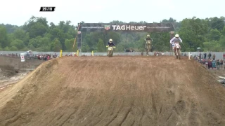 2017 MXGP of Indonesia Samuele Bernardini passes Hunter Lawrence & Jeremy Seewer