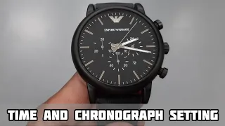 How To Setting Time and Reset Chronograph on EMPORIO ARMANI AR1970 Watch | SolimBD