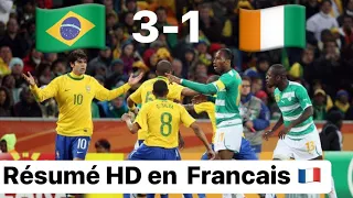 Brésil 3-1 Côte d'Ivoire Coupe Du Monde 2010 Résumé En Francais HD 🇫🇷