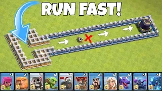 Who can OUTRUN a TORNADO trap??? "Clash Of Clans" troll race!