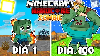 🌀Sobreviví 100 DÍAS siendo un ZOMBIE en Minecraft HARDCORE!