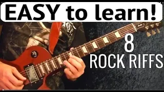 Learn Eight Rock Riffs in Three Minutes - Guitar Lesson With Tabs