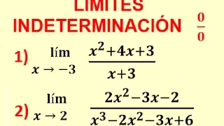 LÍMITES ALGEBRAICOS - LÍMITES INDETERMINADOS 0/0 - Super fácil - Matematicas profeguille