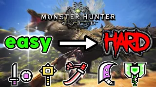 HARDEST or EASIEST Weapons to Learn in Monster Hunter World | Every Weapon Ranked Tier List