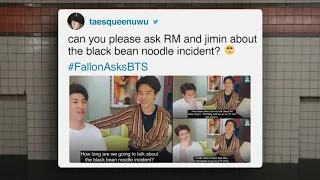 BTS RM share "Black Bean Noodle Incident" with Jimmy Fallon at Subway Olympics