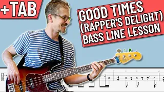 Good Times / Rapper's Delight - Chic Bass Line Lesson (with TAB on Screen)