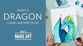 Let's Paint a Dragon | A Watercolor Art Tutorial by Sarah Cray and Nicole Miyuki of Let's Make Art