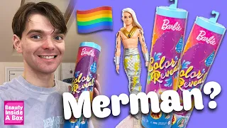 Merman!? Barbie Color Reveal Mermaid Unboxing Review!