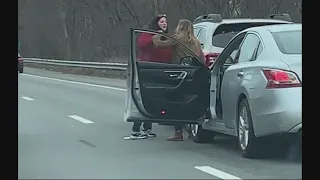 Two women fist-fighting on Massachusetts highway caught on camera