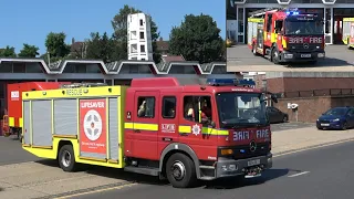 [HORN/HILO] London Fire Brigade Croydon FRU and Reserve Pump Ladder Turnout
